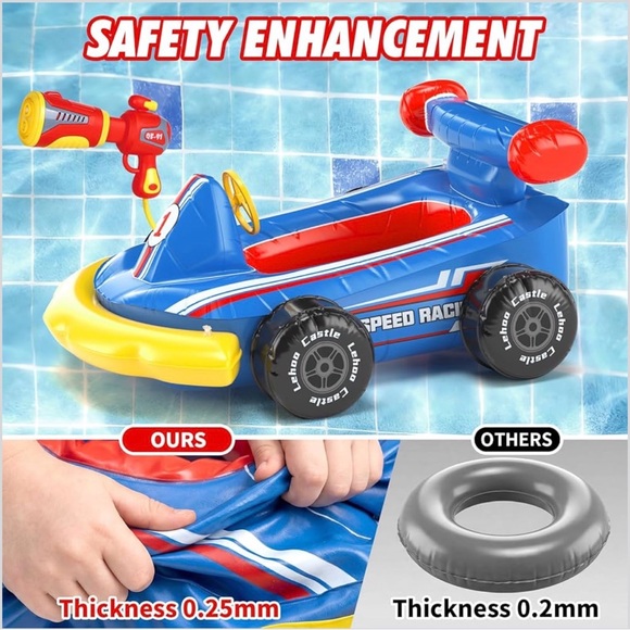 BNIB Inflatable Blue and Yellow Racing Car for Pool - Picture 6 of 7